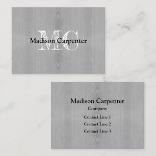 Carte De Visite Carpenter gris clair Monogramme
