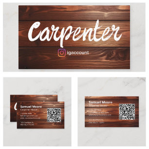 Carte De Visite Carpenter Rustique Masculine Touche