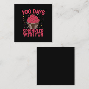 Carte De Visite Carré 100 Jours Parsemés De Fun Cupcake Écolière 