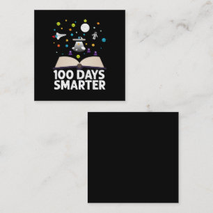 Carte De Visite Carré 100ème jour d'école 100 jours de livres plus intel