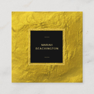 Carte De Visite Carré *~* 24k Parties scintillant d'or de l'huile jaune 