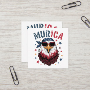 Carte De Visite Carré 4 juillet Patriotique Drôle Aigle USA