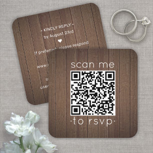 Carte De Visite Carré 50 enveloppes de carton mariages en faux bois marr