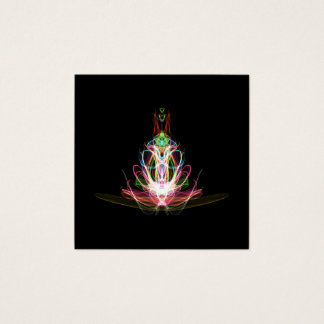 Carte de visite Carré à fleurs fractées colorées