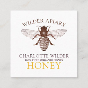 Carte De Visite Carré Abeille apiculteur apiculture Apiary Miel Carré Bu