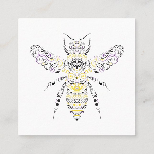 Carte De Visite Carré abeille au miel (Dos)
