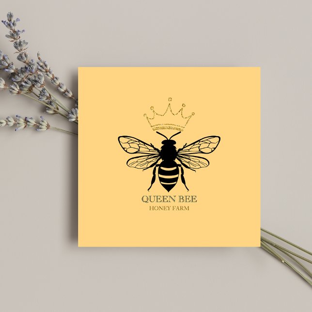 Carte De Visite Carré Abeille d'abeille moderne Apiariste (Créateur téléchargé)