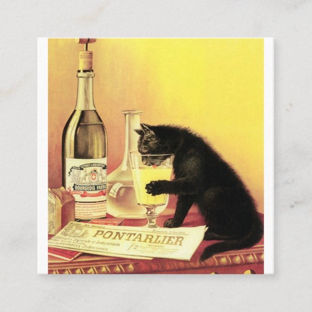 Carte De Visite Carré Absinthe Bourgeois (Devant)