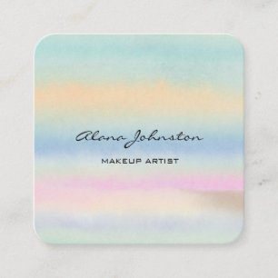 Carte De Visite Carré Abstract Pastel Watercolor
