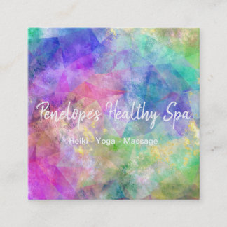 Carte de visite Carré Abstrait bleu violet