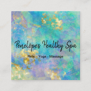 Carte de visite Carré Abstrait bleu violet