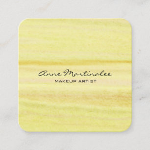 Carte de visite Carré Abstrait Jaune Aquarelle