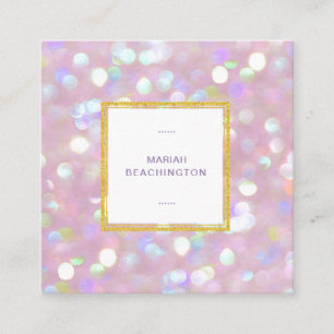 Carte De Visite Carré *~* Abstrait Pastel Dusty Rose Lavender Bokeh Dots