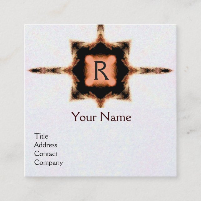 Carte De Visite Carré ABSTRAIT ROSE CARRÉ BROWN MONOGRAM White Pearl (Devant)