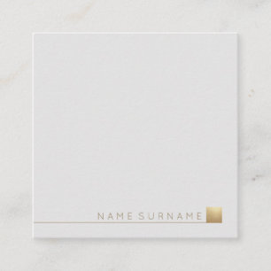 Carte De Visite Carré Accent minimaliste élégant moderne d'or gris-clair