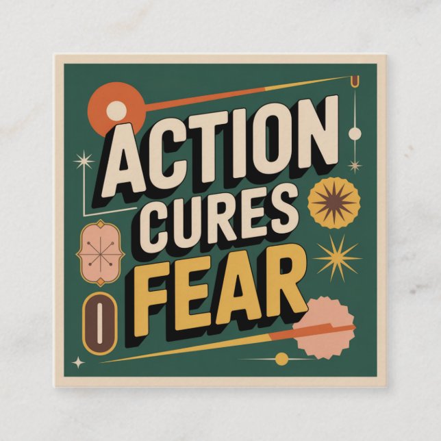 Carte De Visite Carré Action Cures Fear (Devant)