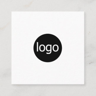Carte De Visite Carré Add your custom logo circle professional white squ