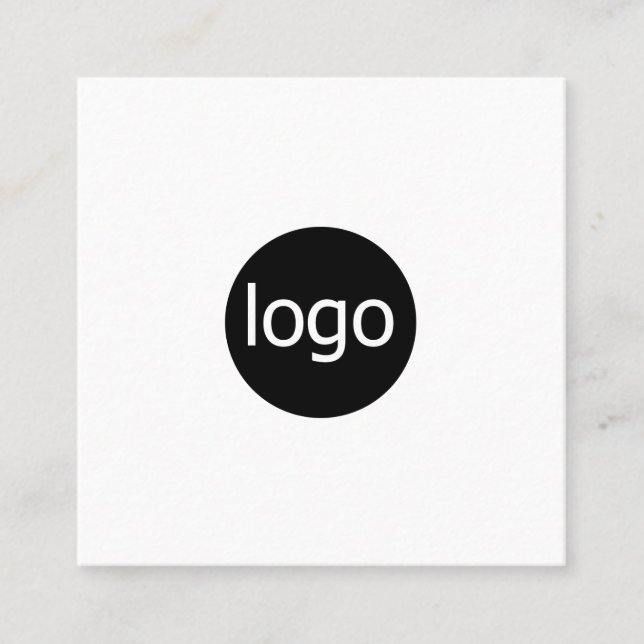 Carte De Visite Carré Add your custom logo circle professional white squ (Devant)