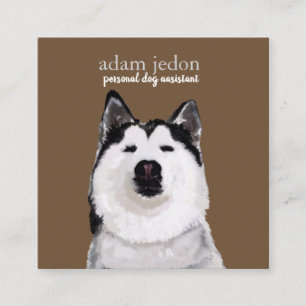 Carte de visite Carré adjoint de chien Husky