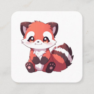 Carte De Visite Carré adorable panda rouge