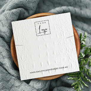 CARTE DE VISITE CARRÉ AFFICHAGE DE BRACELET DE COULEUR EN CUIR BLANC