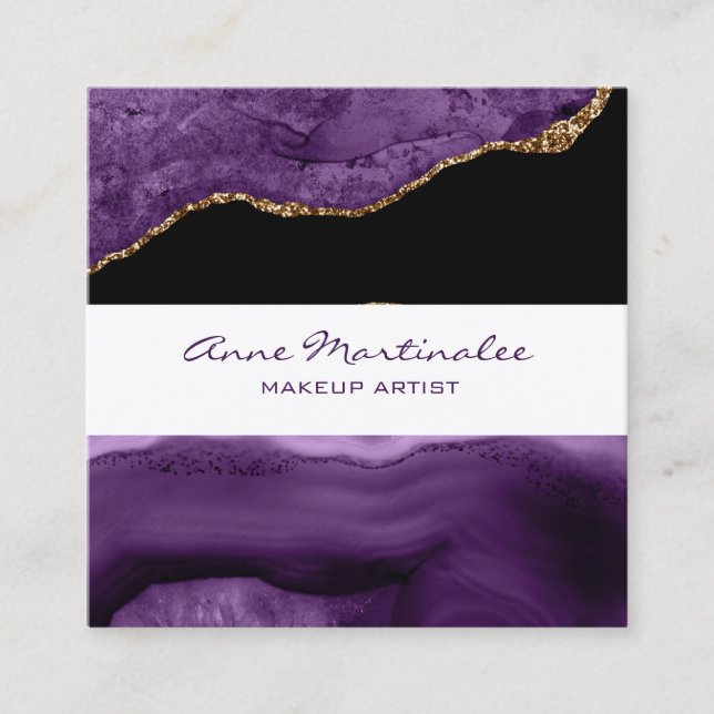 Carte de visite Carré Agate Violet (Devant)