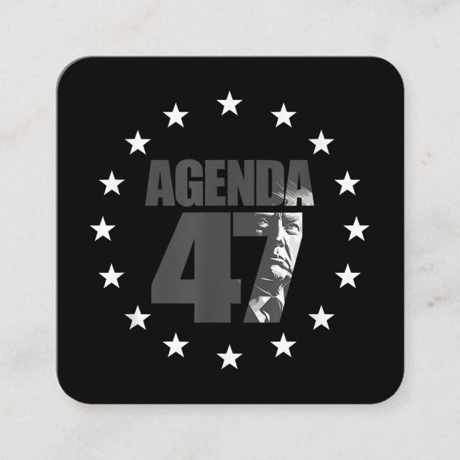Carte De Visite Carré Agenda 47 Campagne patriotique de réélection de Tr (Devant)