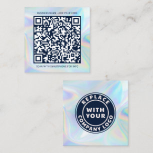 Carte De Visite Carré Ajouter le logo de l'entreprise et le code QR do-i