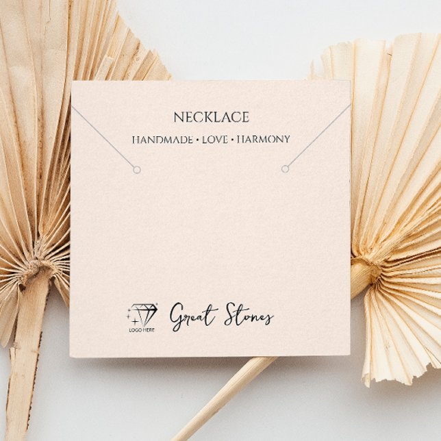 Carte De Visite Carré Ajouter votre logo Emballage de produit Porte-coll (Add Your Logo Product Packaging Necklace Holder Square Business Card)