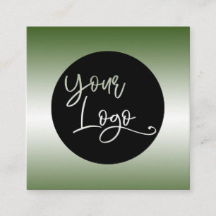 Carte De Visite Carré Ajouter votre logo personnalisé Forêt verte et bla