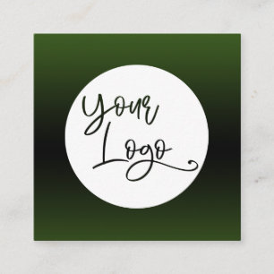 Carte De Visite Carré Ajouter votre logo personnalisé Forêt verte et noi