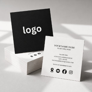 Carte De Visite Carré Ajoutez votre logo personnalisé cercle professionn