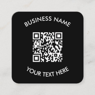Carte De Visite Carré Ajoutez votre propre code QR texte Scan Minimal Si