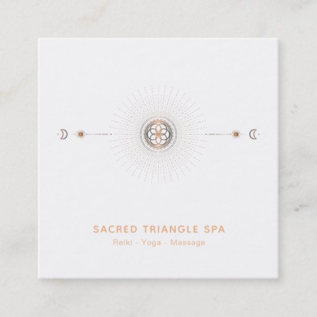 Carte De Visite Carré *~* Alchemy Moon Shaman Sacré Geometry Mandala (Devant)