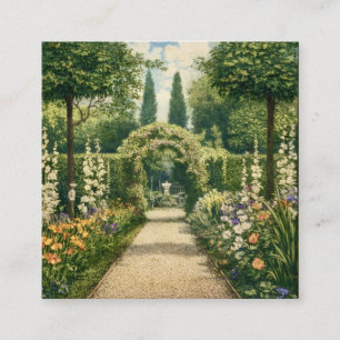 Carte De Visite Carré Allée de jardin vintage 