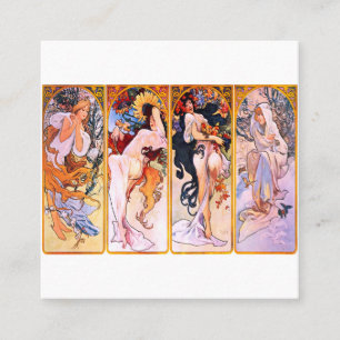 Carte De Visite Carré Alphonse Mucha - Quatre Saisons