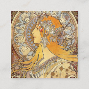 Carte De Visite Carré Alphonse Mucha Zodiac