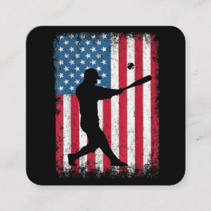 Carte De Visite Carré American Flag Baseball Team Cadeau pour Hommes Gar