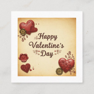 Carte De Visite Carré Amour en affaires : Heureuse Sainte-Valentin