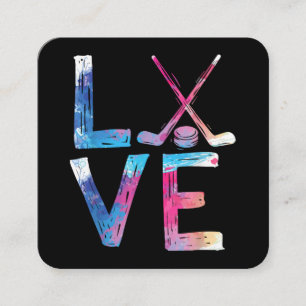 Carte De Visite Carré Amour Hockey sur glace filles Dons de hockey femme