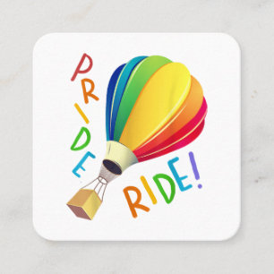 Carte De Visite Carré Amusant Gay pride Hot Air Balloon Rainbow Ride Gay