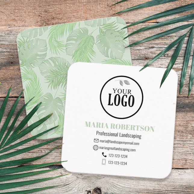 Carte De Visite Carré Analyser pour se connecter | QR Code Société Logo  (Créateur téléchargé)