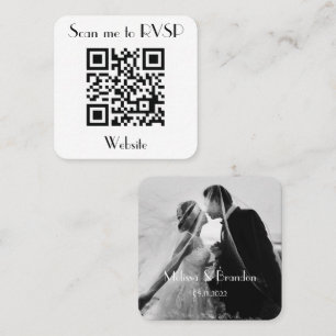 Carte De Visite Carré Analysez-moi dans RSVP Mariage QR Code réponse pho