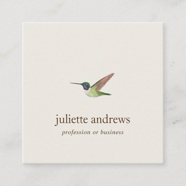 Carte De Visite Carré Anna's Hummingbird (Devant)