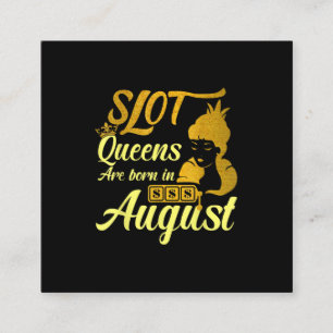 Carte De Visite Carré Anniversaire de Slot Machine Queen août