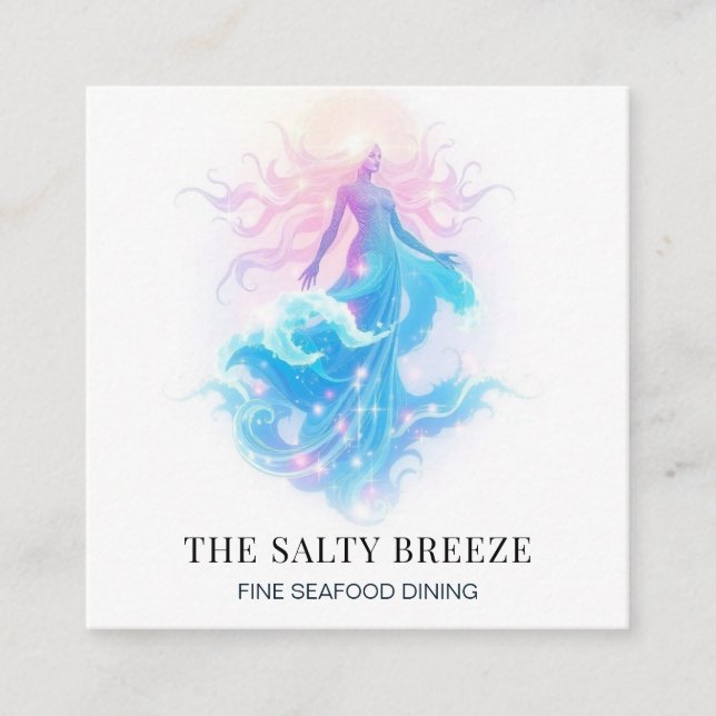 Carte De Visite Carré *~* AP13 Guérison 80 VAGUE de Plage Naissance de V (Devant)