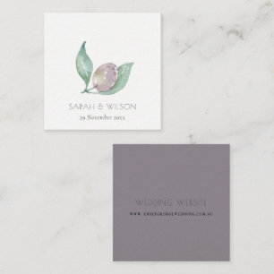 CARTE DE VISITE CARRÉ AQUA BLUE VERT EAU COULEUR FOLIAGE MARIAGE OLIVE