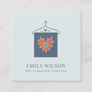 CARTE DE VISITE CARRÉ AQUA GRAY ORANGE BLUSH HANGING HANGING VÊTEMENTS 