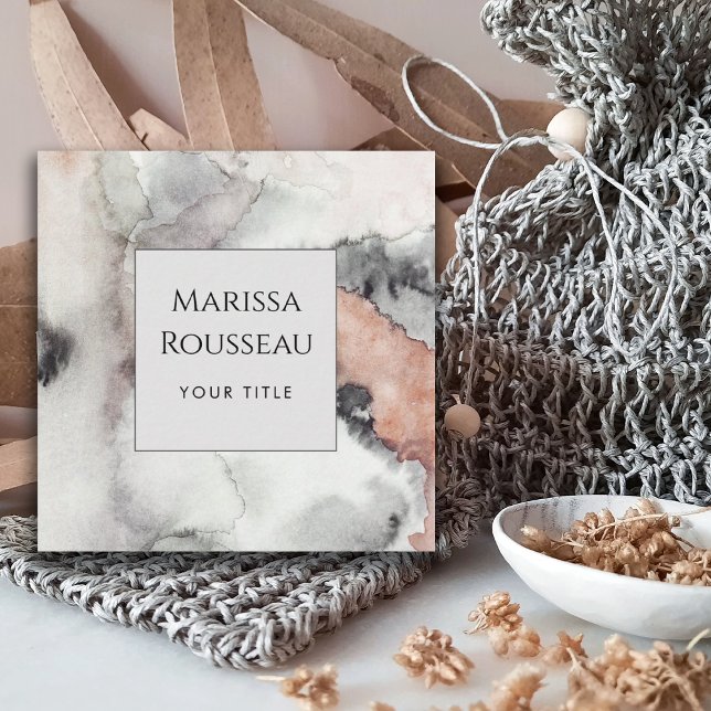 Carte De Visite Carré Aquarelle Abstraite moderne (Créateur téléchargé)