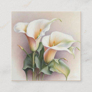 Carte De Visite Carré Aquarelle calla